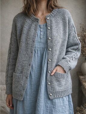 Hand knit Wool Cardigan